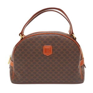 Celine Macadam Pattern Handbag Leather Brown